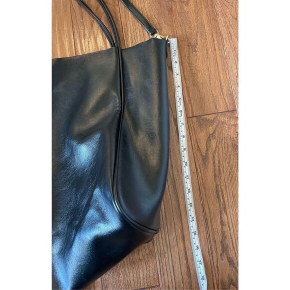 Black oversized tote bag with shoulder strap 15x14 - Picture 3 of 7